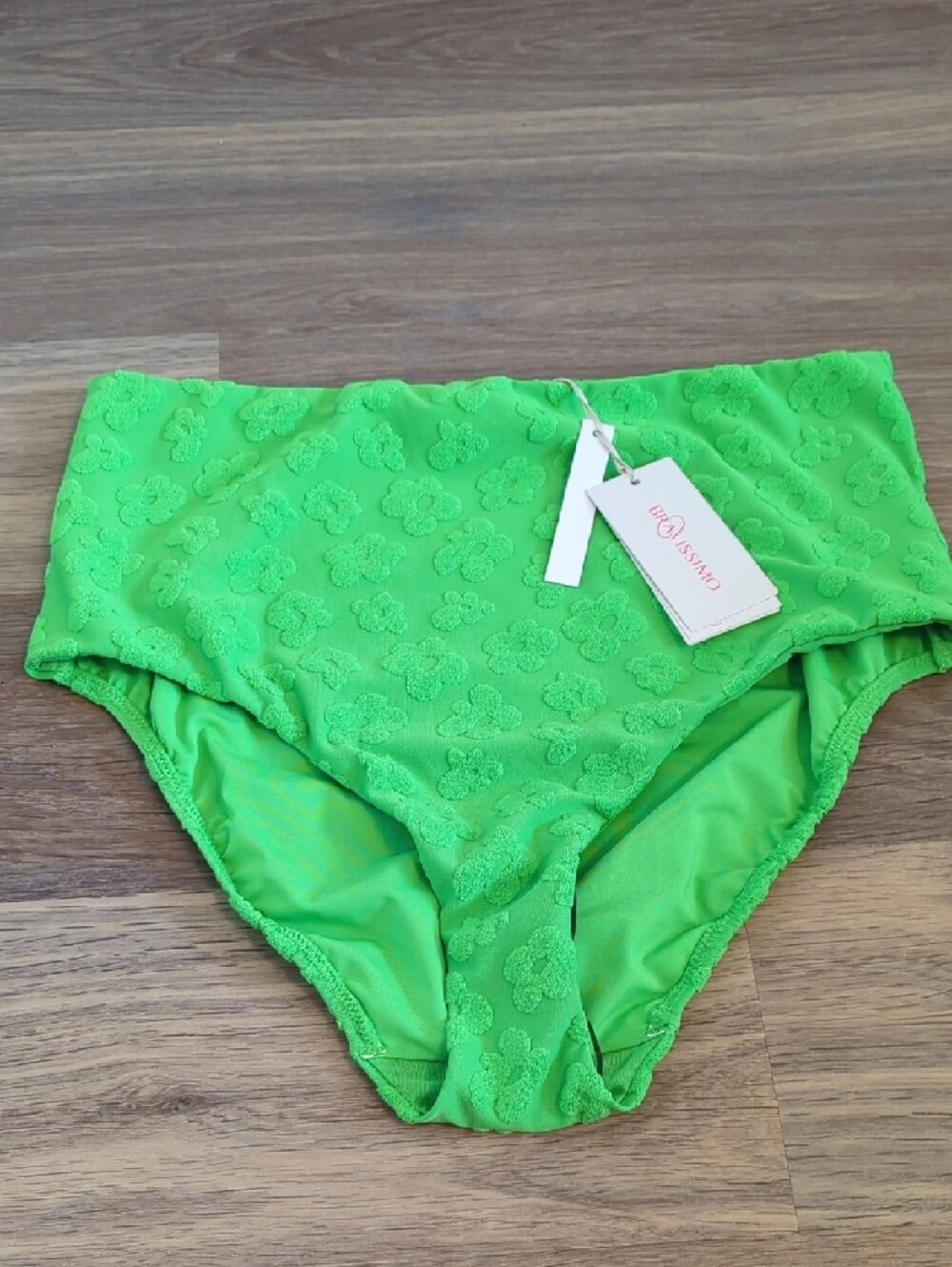 Bravissimo Bright Green Floral Lace Bikini Set - Size 32H top & XL Bottom - Picture 2 of 10